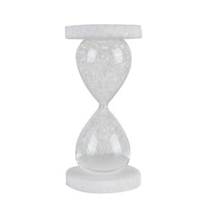 Art Crafts Interior Modern Home Decoration Accessories Items Natural Stone Glass Hourglass Office Desk Ornament