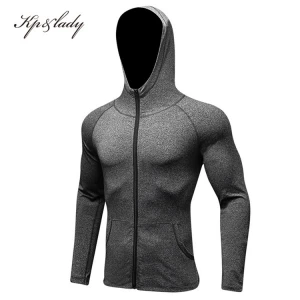 Autumn And Winter Mens Quick-drying Sports Jacket Fitness Running Training Hoodie Jacket
