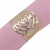 available in store golden  rose Continental hollow pattern buckle up napkin ring  golden plated mouth cloth buckle wedding event