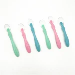 Baby Eating Complementary Food Training Spoon Feeding Soft Head Silicone Spoon Wholesale Baby Silicone Spoon