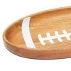 Bamboo Serving Platter for Desserts/Snacks/Fruits Plates.Football Shape Bamboo Dish for Multi-use Food Serving,Best Gifts Idea