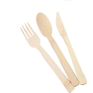 Bamboo Spoons Dinnerware Eco Friendly Disposable  Biodegradable Toothpick Fork