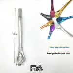 Barware stainless steel spoon straw bombilla with tea or coffee filter mesh