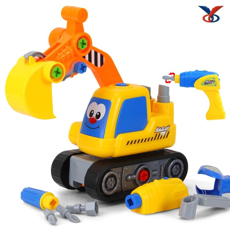 Battery Operated DIY Assemble Detachable Toy Excavator Truck