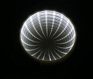 Battery Operated Round 3D Mirror Light Infinity LED Tunnel Light for Home Decor