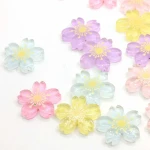 Beautiful Sakura Flower Shaped Resin Flatback Cabochon For Girls Garment Accessories Or Bedroom Ornaments Beads
