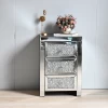 Bedroom Furniture3 Drawer nightstand  Silver Mirrors Crushed Diamond  Bedside Table