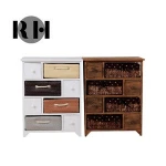 Bedroom hotel furniture industrial style nightstand wooden bedside table