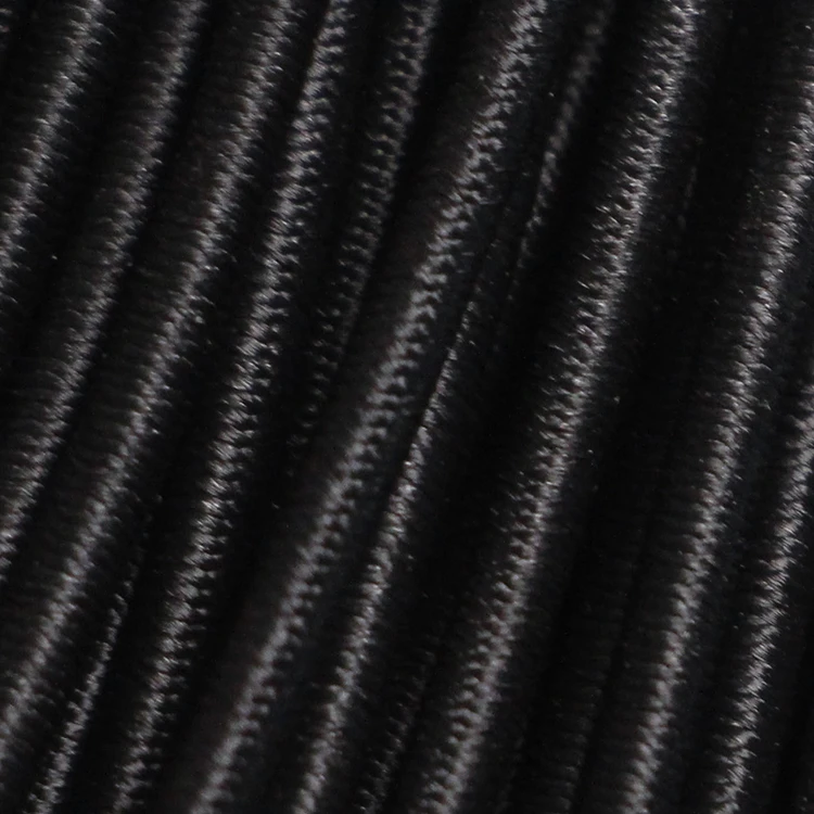 Black elastic recycled braided nylon rope 3mm nylon cord