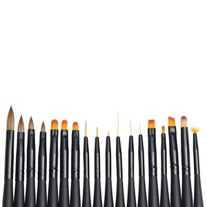 Black Handle UV Gel Line Drawing Nail Art Brush for DIY Nails 3d Carving Painting Pen