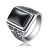 Import Black obsidian ring vintage 925 sterling silver for mens with natural stone fine jewelry royal de plata from China