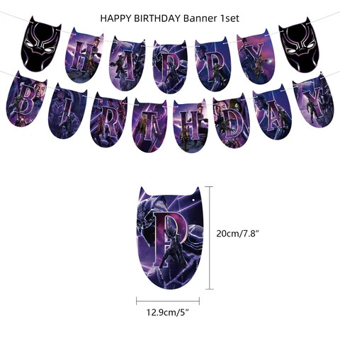 Buy Black Panther Party Decorations Hero Balloon Banner Cake Toppers ...