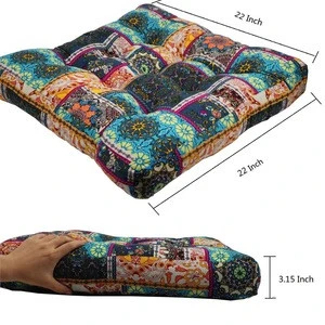 Bohemian cotton linen cushion square meditation cushion pillow for floor