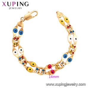Bracelet-6 xuping Chain Link multicolor trukish eye 18K real gold plated  Bracelets  women China wholesale new design jewelry