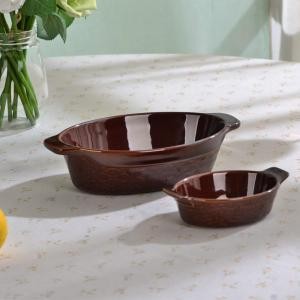 Bronze Glaze Ceramic Baking Dishes Bakeware Set  ceramic ramekin