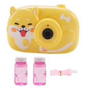 Bubble Toy Set Pink Dog Shaped Bubble Camera With Two Bottles Soap Water