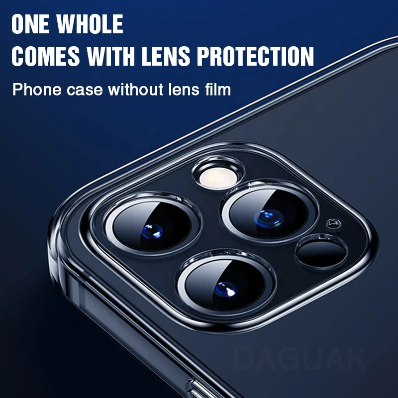 Camera Lens Protection Silicone Soft phone cover Shockproof Back Cover Clear Phone Case for iPhone 12 Pro Max case