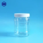 Canning plum candy cake kombucha white screw lid 800ml transparent PET empty containers plastic jar