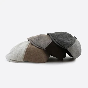 Cap Manufacturer Fashion Men&#39;s Wool Designer Hat Ivy Gatsby Newsboy Hat Peaky Blinders Cap Plaid Baker Boy Cap Hat Custom Logo