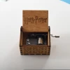 Carved wooden hand crank  harry potter music box