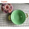 Cast Iron wok with  colorful  coating  and colorful handle feature