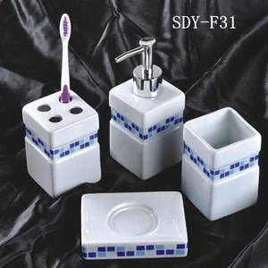 ceramic small bathroom Series Soap dish ,Brush barrel,Bath container sanitary ware suite