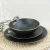 Import Ceramic stoneware mat black color speckle pattern metallic rim handmade tableware set from China