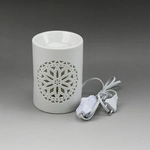 Ceramic wax melt warmer electric essential oil incense burner with lamp