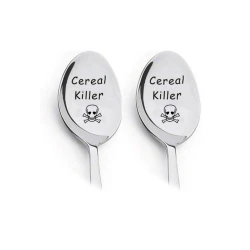 Cereal Killer-A pair Stainless Steel Spoon Personalized Engraving Tableware Coffee Spoon