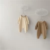 Cheap casual Waffle fabric autumn baby romper newborn baby clothes long sleeve romper jumpsuit