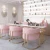 Import cheap commercial salon beauty marble tabletop pink chair set manicure salon nail table from China