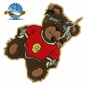 Chenille Cartoon Bear Embroidery Patch customized large size 32*21CM embroidery patch