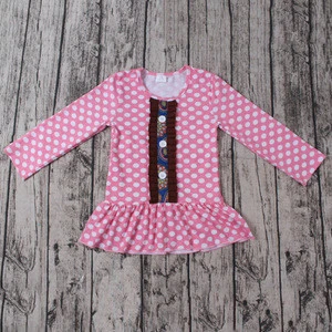 Children clothes suits Boutique Baby Girls fall winter Clothes dots tops and flower pants outfits