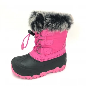 Children Faux Fur Lined Warm Snow Boots, Waterproof Shoes for Kids