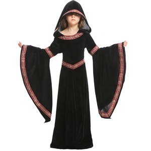 Children Halloween Girls vampire costume dress Carnival Wicked Witch Costumes Kids Gothic Anime Vampire Dress Costume