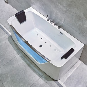 China innovotion wholesale whirlpool massage bathtub keep bath water warm with low price transparent glass