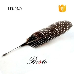 China manufactory handmade men colorul pheasant feather brooches