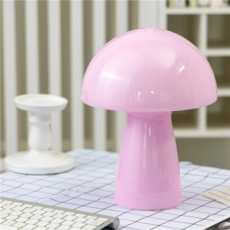 China supplier blown globe restaurant hotel table lamp dust pink glass table light