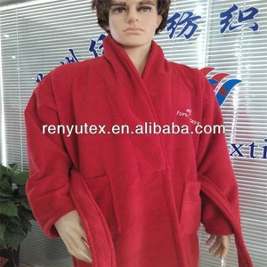 China supplier high quality hotel microfiber terry bathrobe with logo