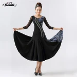 China Supplier New National Standard Dress Competition Dress Set With Rhinestone Ballroom Waltz Tango Dance Dresses Sport wear