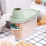 Citylife 1.1L 1.7L 2.3L Clear plastic rice dispenser bucket container transparent rice storage box With Measuring Cup