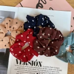 Classic simple chiffon wave dot large intestine hair ring net red tie rope temperament fabric hair rope hair accessories female