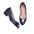 Import Classical square heels bow tie round toe genuine leather Italian shoes medium high heels women pumps from China