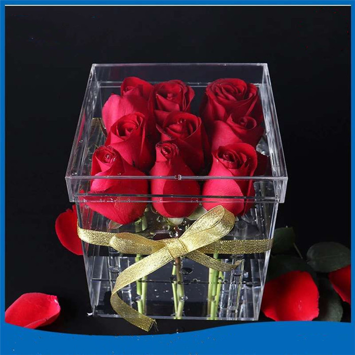 Buy Clear Acrylic Rose Box Stabilized Eternal Rose Preserved Flower ...