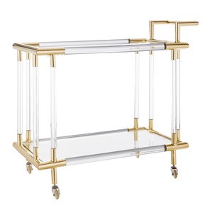 Clear Acrylic Serving Cart hotel trolley room service cart Restaurant service Trolley