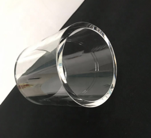 Clear larger diameter quartz  tube with flange