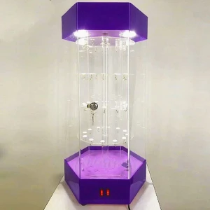 Color Customized Automatic Rotating Glass Display Cabinet