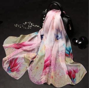 Colorful ink painting 100% silk scarves for women