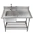 Import Commercial 2 Two Compartment Sink with Drainboard, Stainless Steel Double Catering Kitchen Sink Work Bench Table with Undershelf from China