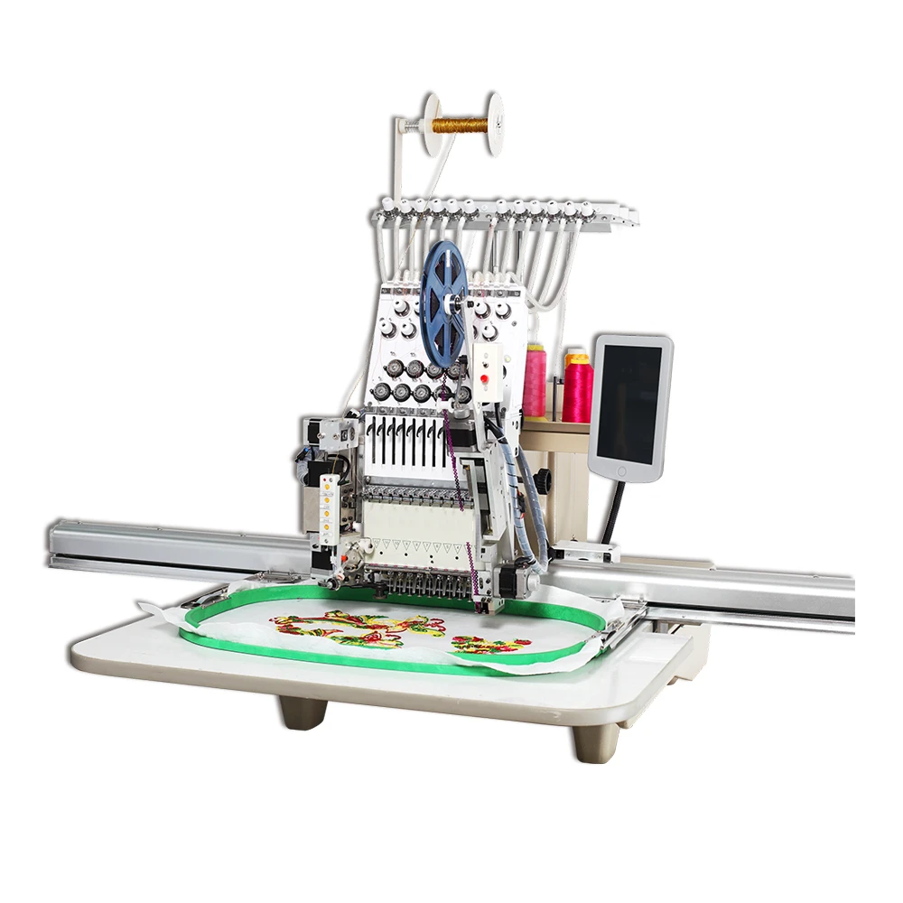 Computerized 4 Head industry Flat cap Embroidery Machine 12 Needles Monogramming Machinery For Tshirt